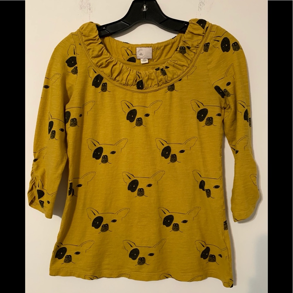 Postmark by Anthropologie top French bulldog print